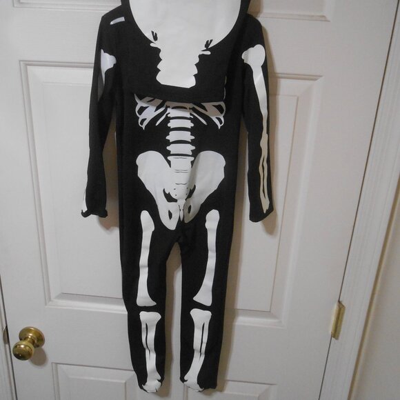 KIDS SIZE S 4/5 SKELETON HALLOWEEN COSTUME 2 PCS HOODIE & ZIPUP ONESIE 🎃 UNISEX - Picture 4 of 9